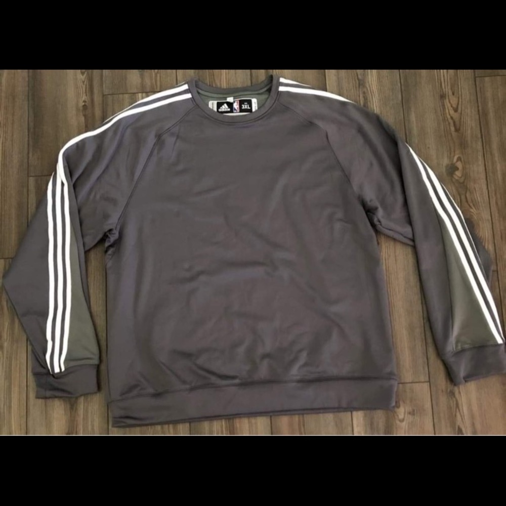 Gray & White Striped adidas Climawarm Sweatshirt
